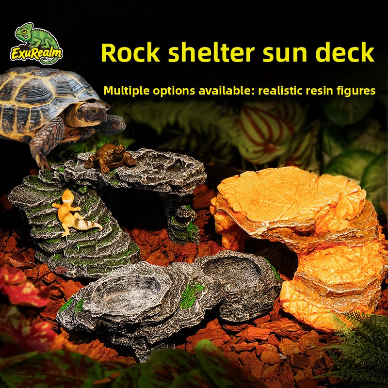 Aquarium Marine Rock - Żywiczna kryjówka dla gadów – platforma