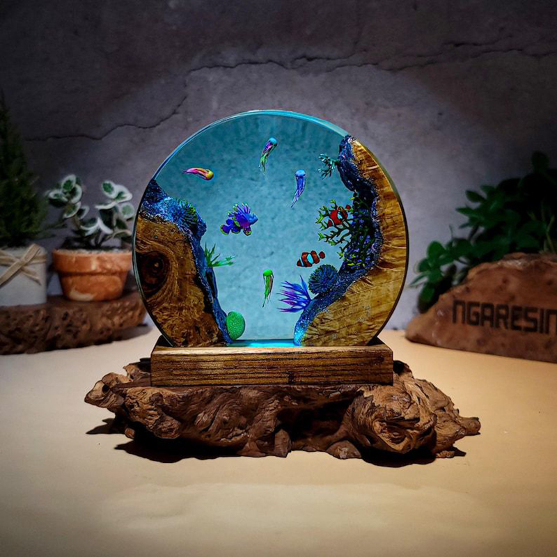 Lampa stołowa z żywicy z motyw – Aquarium & Marine Museum Universiti Malaysia Sabah Kota Kinabalu Sabah Photos recenzja i cena